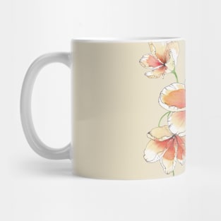 Ink Wash Orange Plumerias Flowers Mug